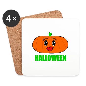 HALLOWEEN. PUMPKIN. HALLOWEEN PUMPKIN - Coasters (set of 4) - white - Front