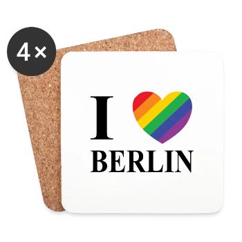 I Love Berlin - Untersetzer (4er-Set) - Weiß - Vorne