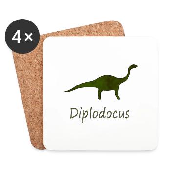 Diplodocus Dinosaure Dino idée cadeau - Dessous de verre (lot de 4) - blanc - Devant