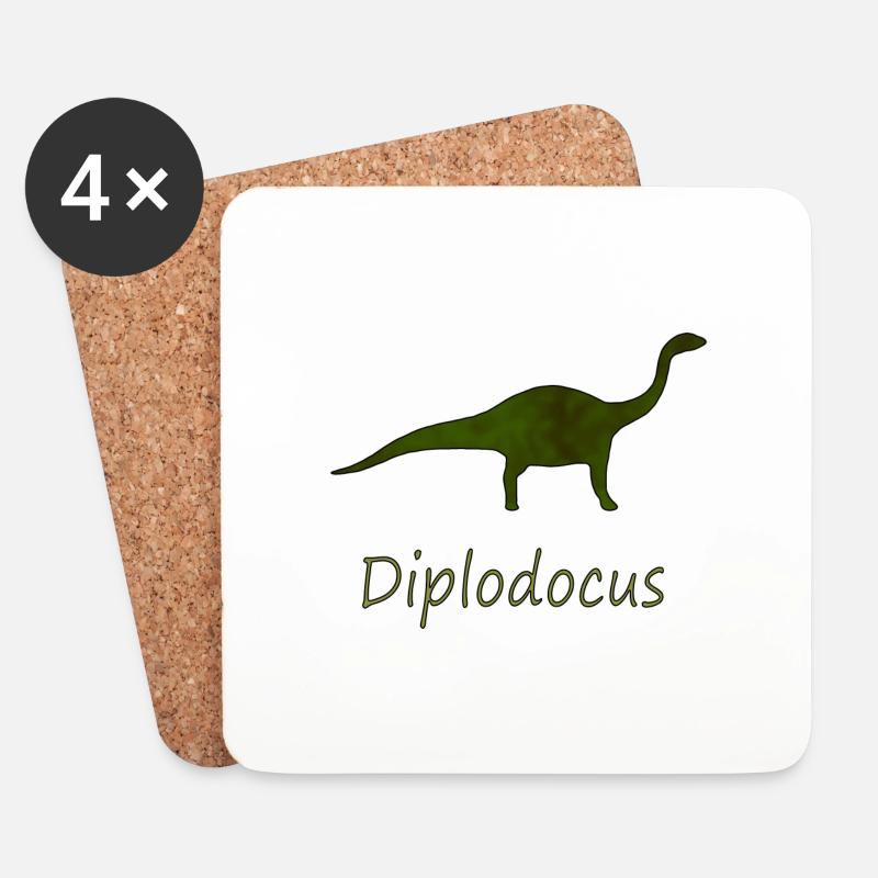 Diplodocus Dinosaurier Dino Geschenkidee - Untersetzer (4er-Set) - Weiß