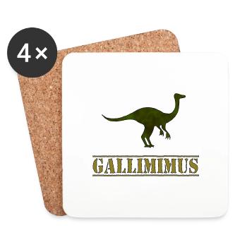 Gallimimus Dino - Untersetzer (4er-Set) - Weiß - Vorne