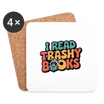 I Read Trashy Books 15 - Untersetzer (4er-Set) - Weiß - Vorne