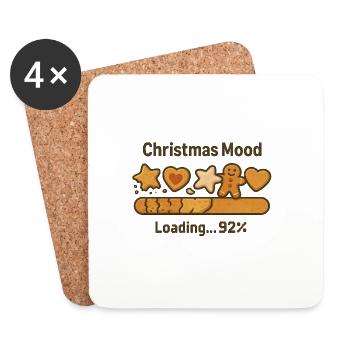 Weihnachtslaune Plätzchen Loading - Untersetzer (4er-Set) - Weiß - Vorne