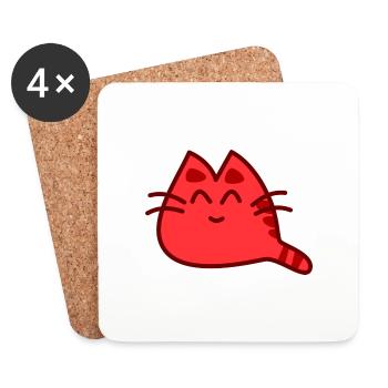 Chat chat de - Dessous de verre (lot de 4) - blanc - Devant