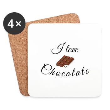 I love Chocolate Gift Idea Snack Chocolate - Coasters (set of 4) - white - Front