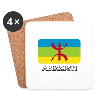 Amazigh - Dessous de verre (lot de 4) - blanc - Devant