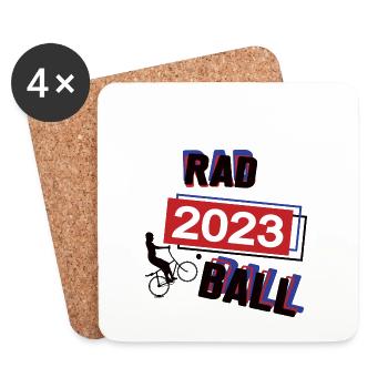 Radball 2023 Radballer Radballspieler Fahrradball - Untersetzer (4er-Set) - Weiß - Vorne