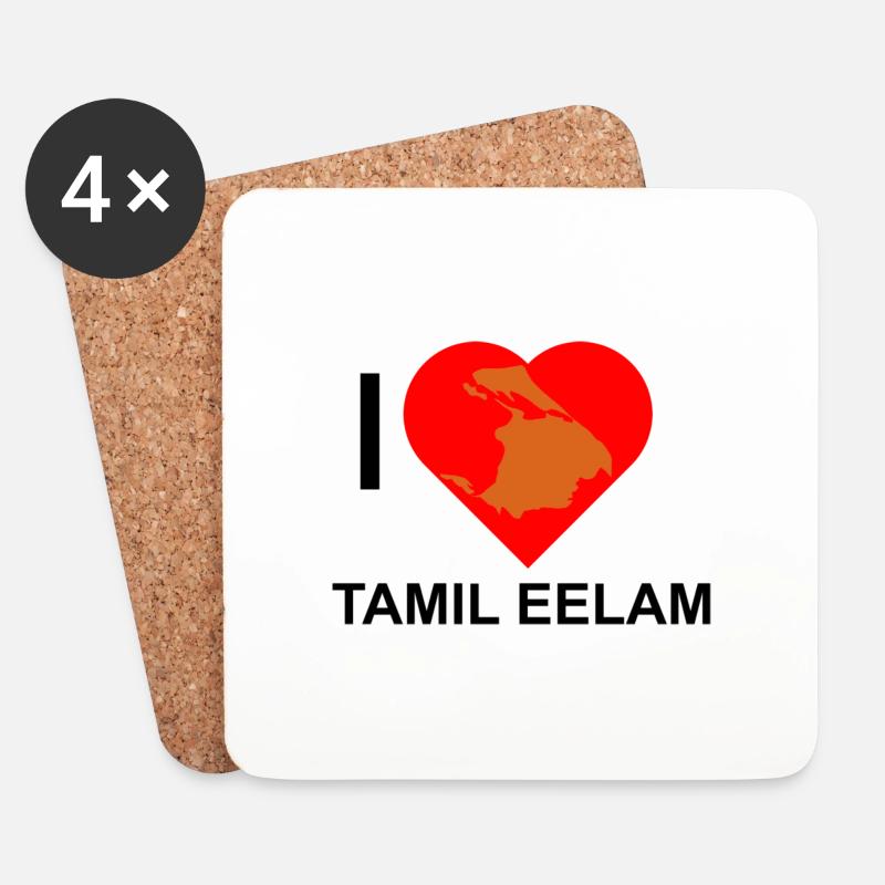 Tamil Eelam - Untersetzer (4er-Set) - Weiß