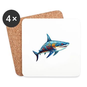 Ankara Shark - Coasters (set of 4) - white - Front