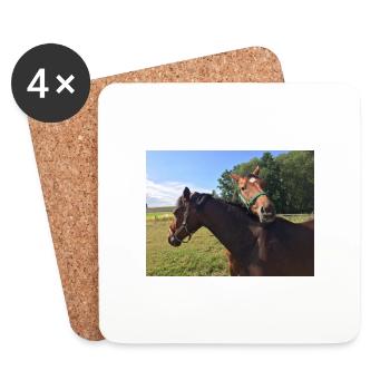 Chevaux - Dessous de verre (lot de 4) - blanc - Devant