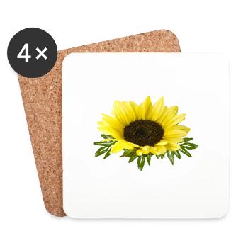 Tournesol - Dessous de verre (lot de 4) - blanc - Devant