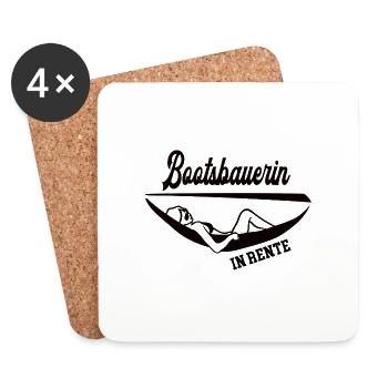 Bootsbauerin in Rente Rentenbeginn Bootsbauer Frau - Untersetzer (4er-Set) - Weiß - Vorne