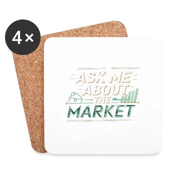 Ask Me About The Market 4 - Untersetzer (4er-Set) - Weiß - Vorne