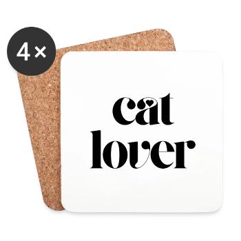 cat lover - Coasters (set of 4) - white - Front