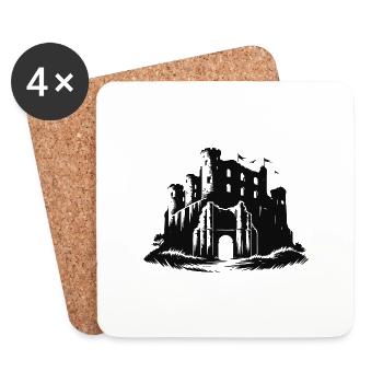 Mysterious ruins, past for explorers - Coasters (set of 4) - white - Front