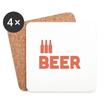 Bierliebhaber - Untersetzer (4er-Set) - Weiß - Vorne