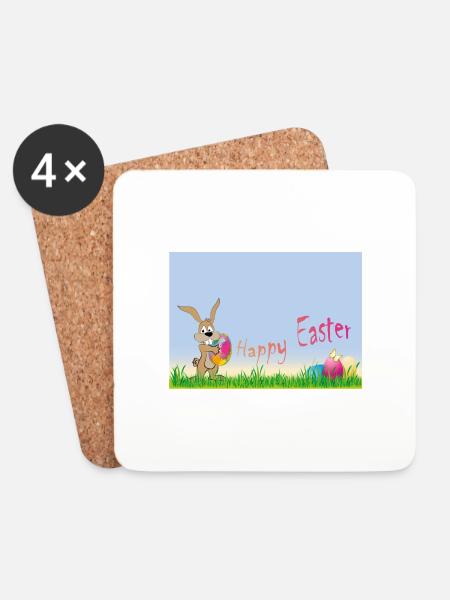 Frohe Ostern - Untersetzer (4er-Set) - Weiß