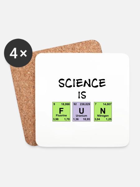 La science est amusante - Dessous de verre (lot de 4) - blanc