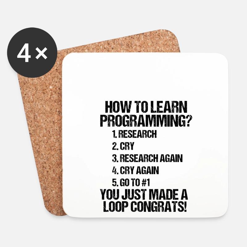 Wie wird man Programmierer? - Untersetzer (4er-Set) - Weiß