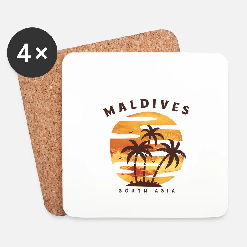 Malediven - Untersetzer (4er-Set) - Weiß