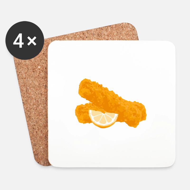 Fischstäbchen - Untersetzer (4er-Set) - Weiß