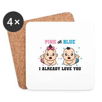 Baby Shower Baby Party Young Girl Mother Father - Coasters (set of 4) - white - Front