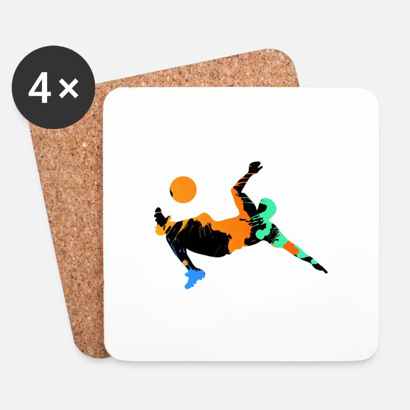 Fußball - Untersetzer (4er-Set) - Weiß