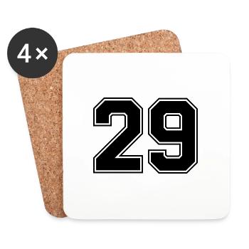 29 Zahl Trikot - Untersetzer (4er-Set) - Weiß - Vorne