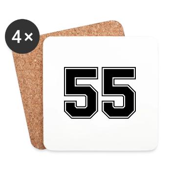 55 number jersey - Coasters (set of 4) - white - Front