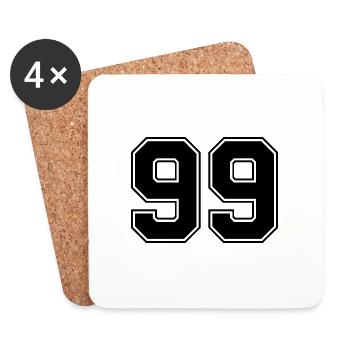 99 Number jersey - Coasters (set of 4) - white - Front
