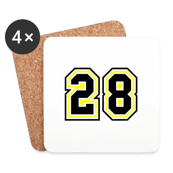 28 Zahl symbol - Untersetzer (4er-Set) - Weiß - Vorne