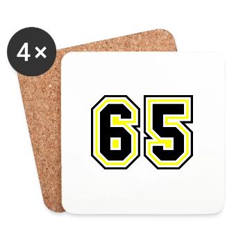 65 number symbol - Coasters (set of 4) - white - Front