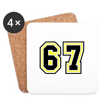 67 Zahl Symbol - Untersetzer (4er-Set) - Weiß - Vorne