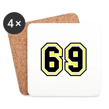 69 number symbol - Coasters (set of 4) - white - Front