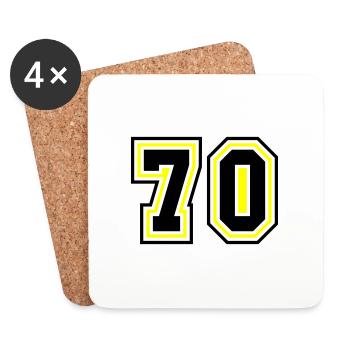 70 Zahl Symbol - Untersetzer (4er-Set) - Weiß - Vorne