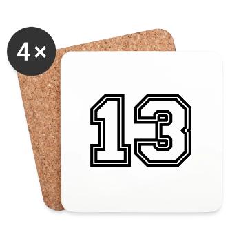 13 Number symbol - Coasters (set of 4) - white - Front