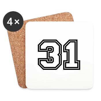31 number symbol - Coasters (set of 4) - white - Front