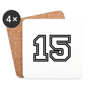 Symbole de 15 chiffres - Dessous de verre (lot de 4) - blanc - Devant