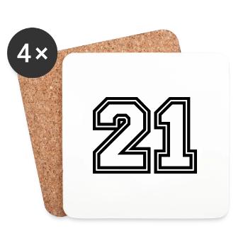 21 number symbol - Coasters (set of 4) - white - Front
