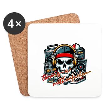 time is a motherf*cker - Coasters (set of 4) - white - Front