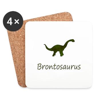 Brontosaurus Dino - Dessous de verre (lot de 4) - blanc - Devant