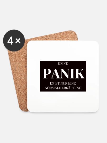 Keine PANIK schwarz - Untersetzer (4er-Set) - Weiß