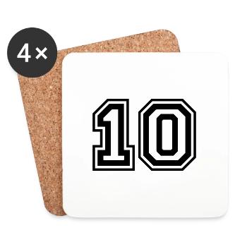 10 Number number - Coasters (set of 4) - white - Front