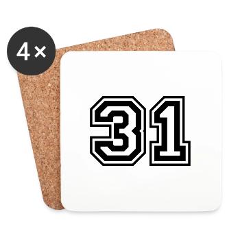 31 Number number - Coasters (set of 4) - white - Front