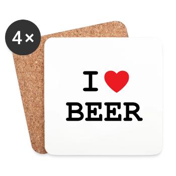 Ich liebe Bier - Untersetzer (4er-Set) - Weiß - Vorne