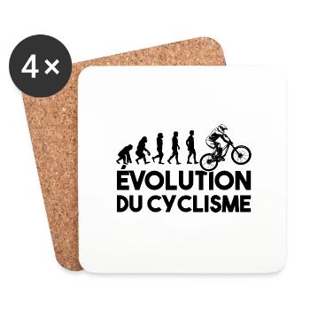 évolution du cyclisme - Dessous de verre (lot de 4) - blanc - Devant