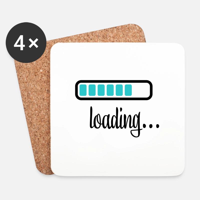 Battery Battery loading - Coasters (set of 4) - white