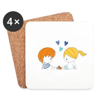 Loris & Mila redhead blonde - Coasters (set of 4) - white - Front