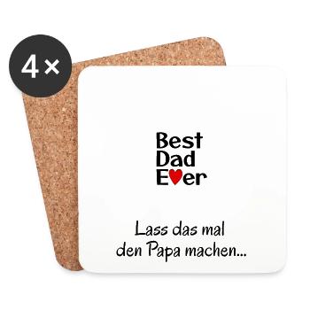 Vatertag, Father's Day ❤️ Best Dad Ever Design - Untersetzer (4er-Set) - Weiß - Vorne