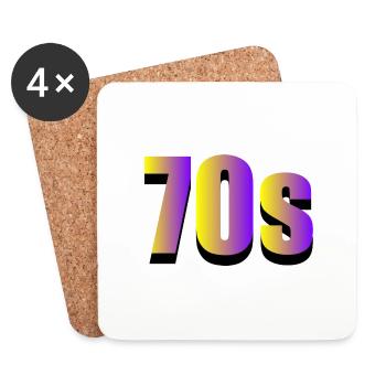 Jaune violet des années 70 - Dessous de verre (lot de 4) - blanc - Devant